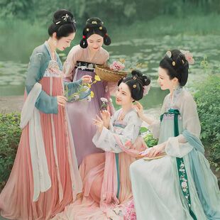 女汉服租赁唐朝复原款 超仙飘逸舞蹈演出中秋文艺汇演运动会走秀