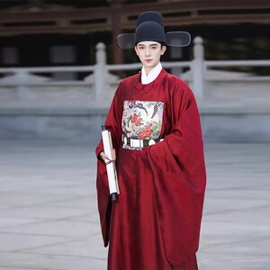 出租明制官袍男款古装服装一品官服大臣状元乌纱帽圆领袍汉服租赁