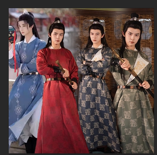 旦汇演年会演出古装 唐朝男装 出租唐制圆领袍武侠风侠客伴郎服元