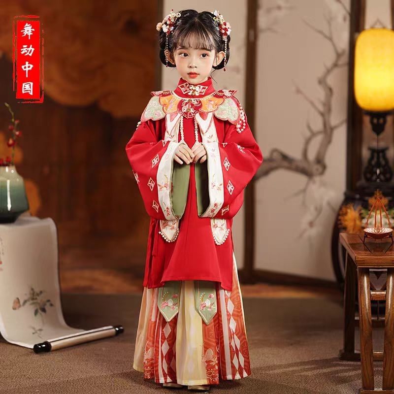 出租2025新款秋冬季儿童汉服女童明制云肩高端新中式国风古装租赁,童装/婴儿装/亲子装,唐装,淘宝优惠券,粉丝福利购,淘宝优惠卷