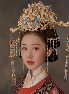 新娘凤冠中式婚礼新郎帽子头饰