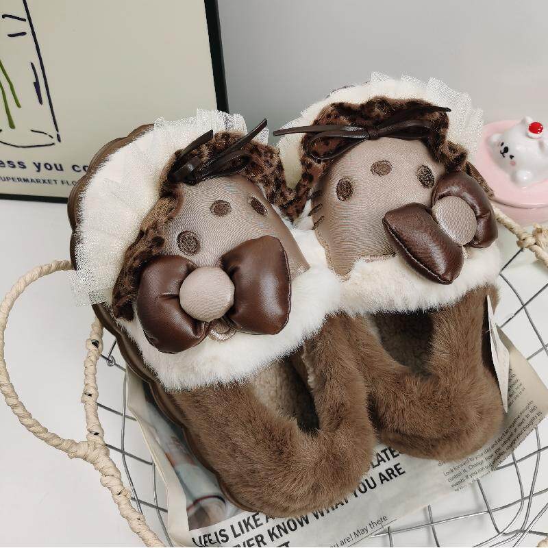 可外穿防滑舒适居家厚包跟公主风