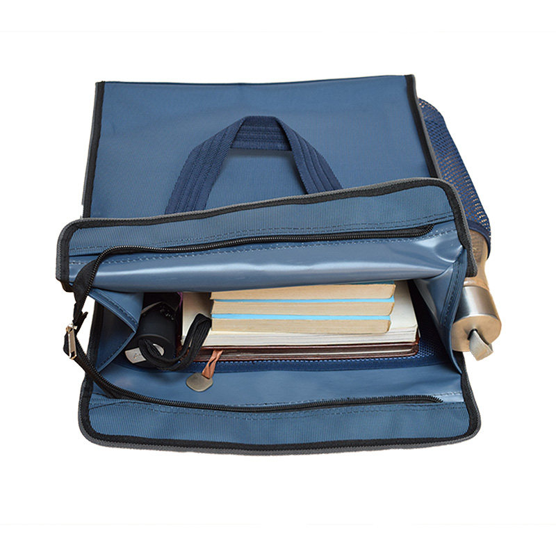 휴대용 문서 가방 캔버스 A4 사무실 지퍼 가방 대용량 남성과 여성의 다층 정보 가방 서류 가방 회의 세로 버전