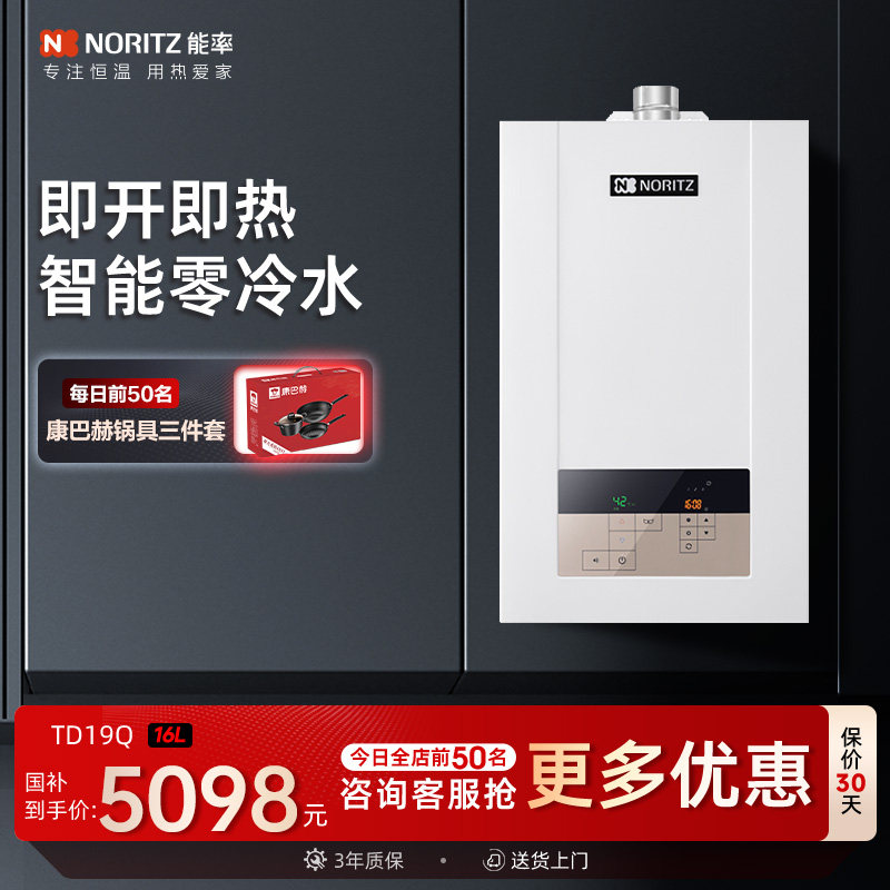 能率高端智能零冷水燃气热水器防冻家用强排节能16升TD19Q