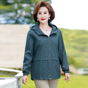 妈妈秋装外套新款小个子风衣外套中年妇女春秋两用衫二八月开衫女