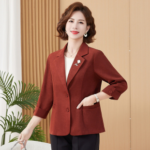 2025秋季新款西装外套妈妈装休闲简约短款二八月穿薄款女士小西服