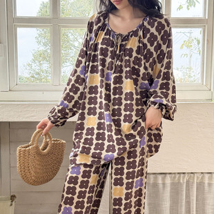 长袖棉绸睡衣女春季新中式国风宽松可外穿家居服夏天空调服套装薄