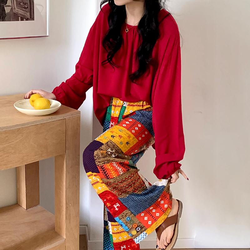 高级感套头网红风女款棉绸圆领