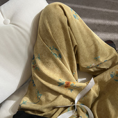 新中式 家居裤 可外穿妈妈款 2026年新款 夏薄款 女春秋季 长裤 棉绸睡裤