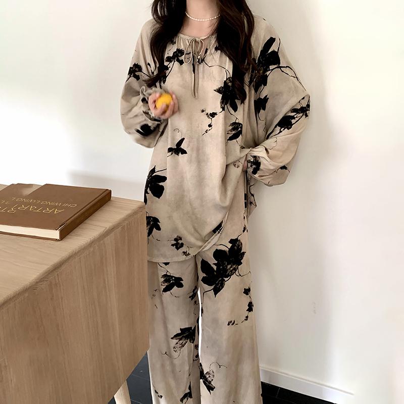 法式蕾丝复古睡衣套装