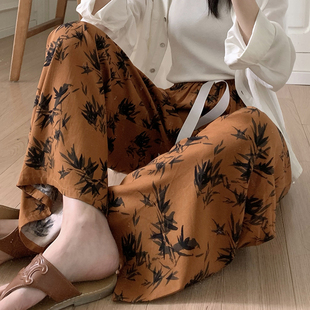 家居裤 女春夏季 可外穿中老年妈妈款 长裤 2025年新款 薄大码 棉绸睡裤