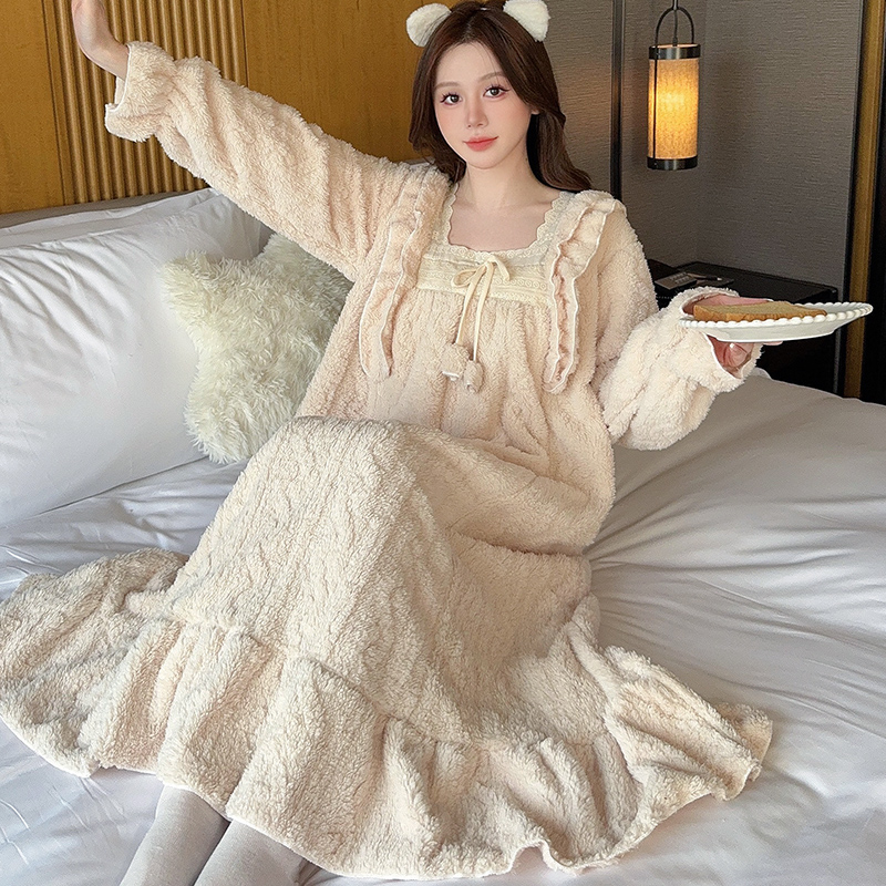 长袖毛绒软糯糯保暖韩版加厚秋冬