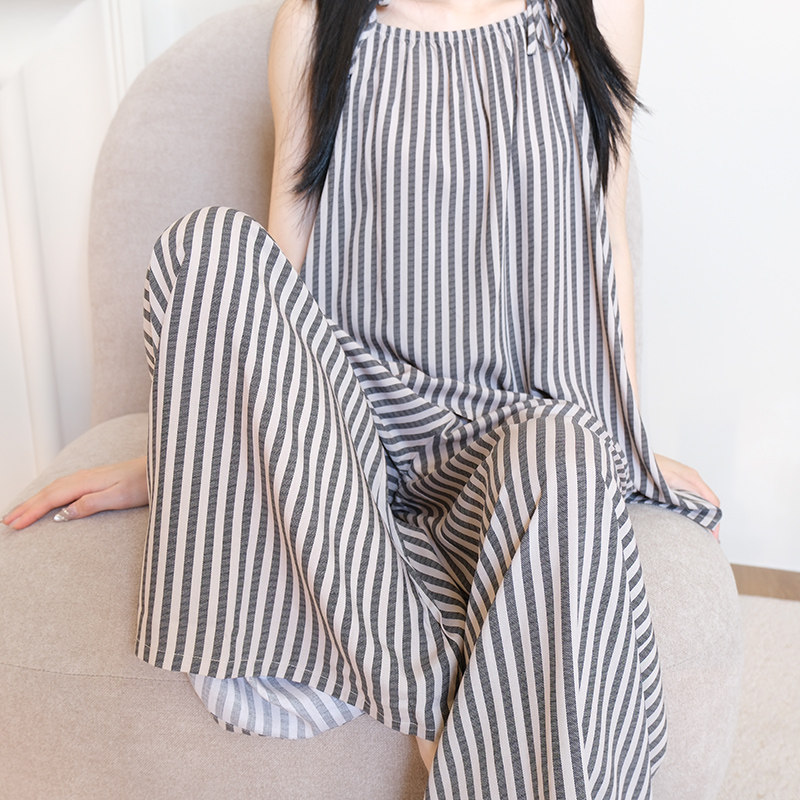 吊带睡衣女夏季2025新款高级感可外穿家居服薄款有口袋套装薄裙裤