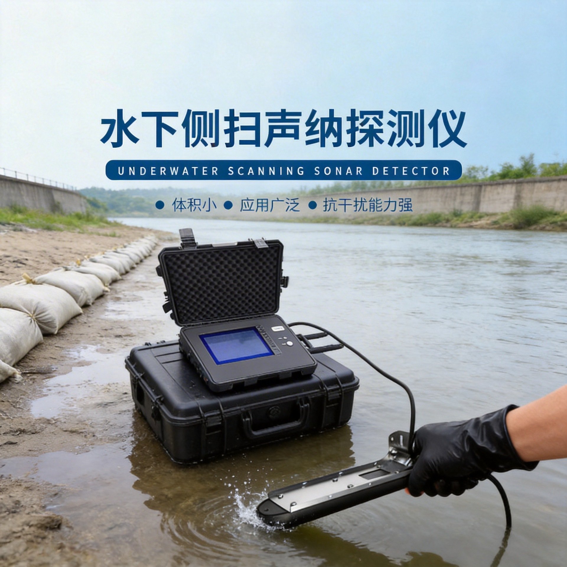 水下声纳探测仪侧扫生命探测仪打捞救援防汛抢险便携式扫描设备