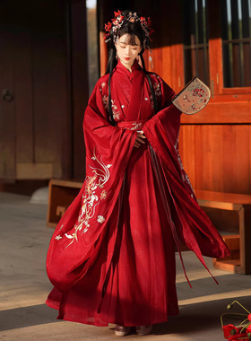2026新款绯花辞原创晋制汉服女套装齐腰交领广袖魏晋中国风古装