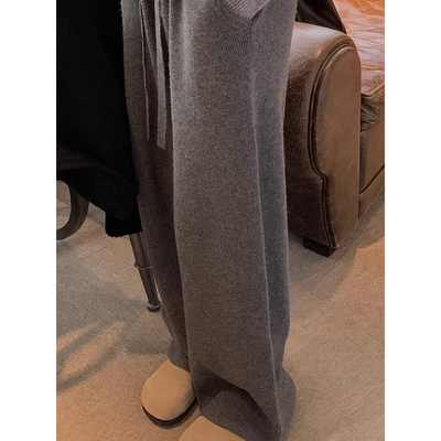 慵懒风灰色加厚宽松垂感针织