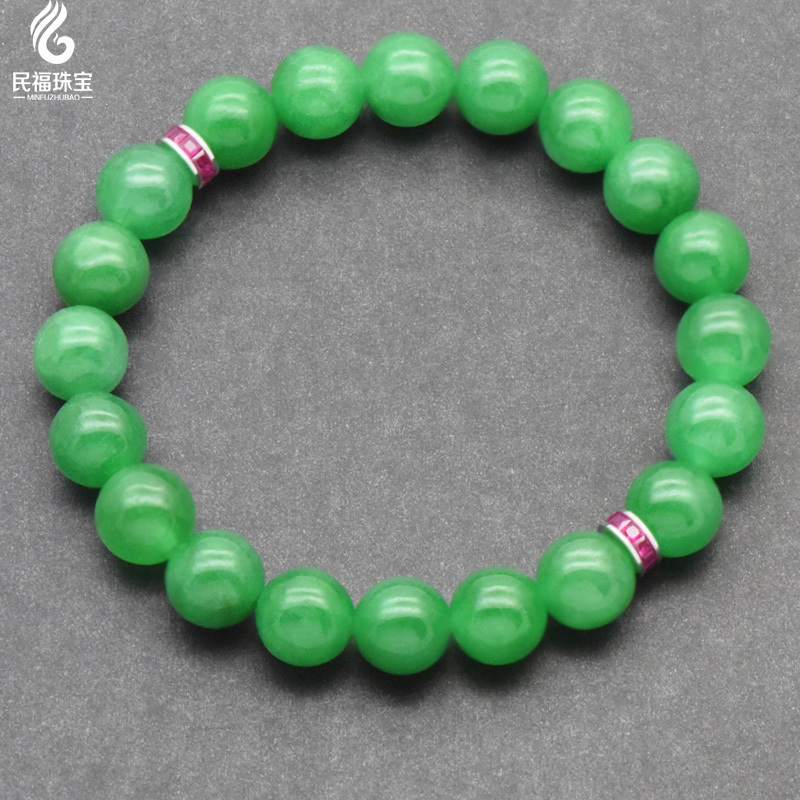 民福珠宝翡翠珠链18K金隔珠隔片