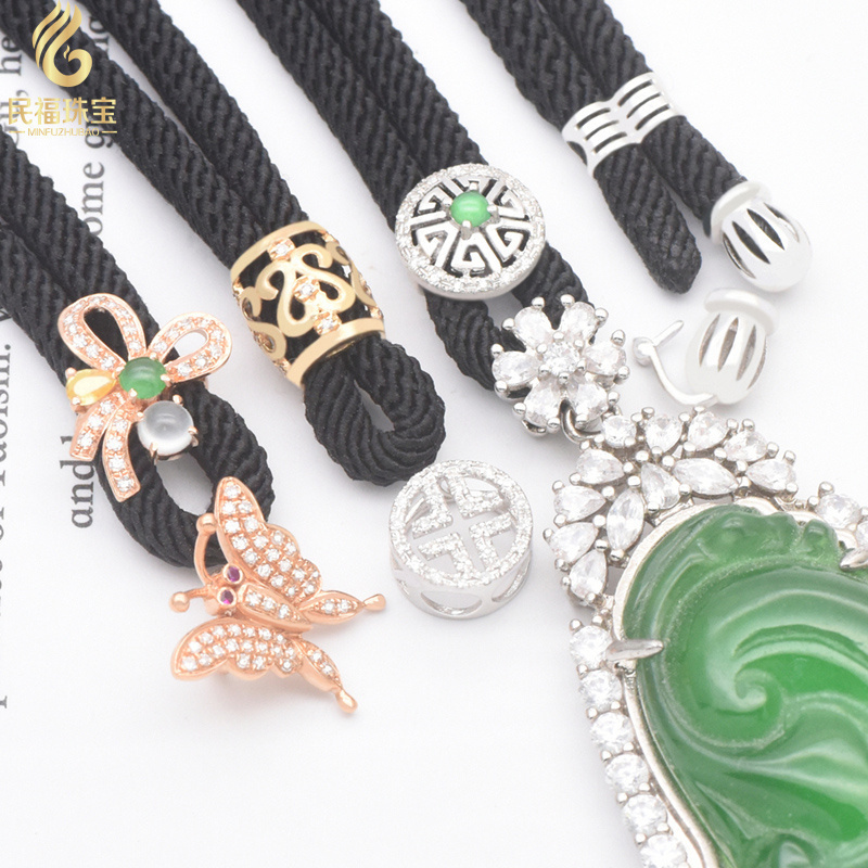 18K金高货绳翡翠吊坠挂绳可拆卸