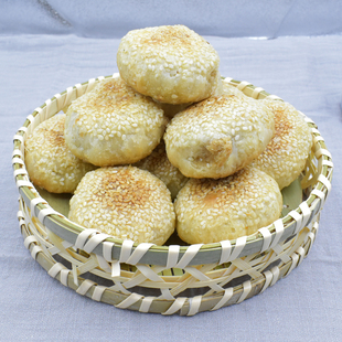 湖北天门特产黄潭饼子传统手工芝麻饼老式酥饼散装糕点休闲零食吃