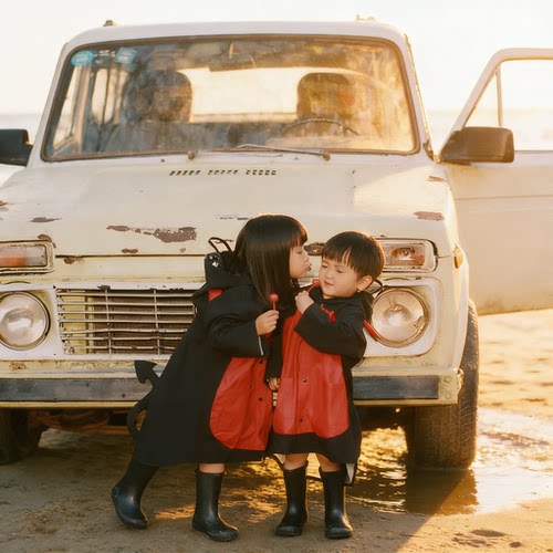 小恶魔儿童雨衣书包位幼儿园