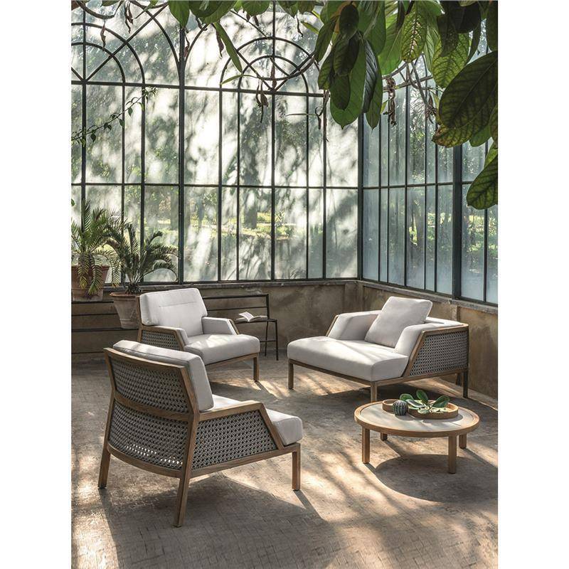 做旧柚木户外沙发椅庭院花园室露天酒店藤编单人休闲茶几组合家具