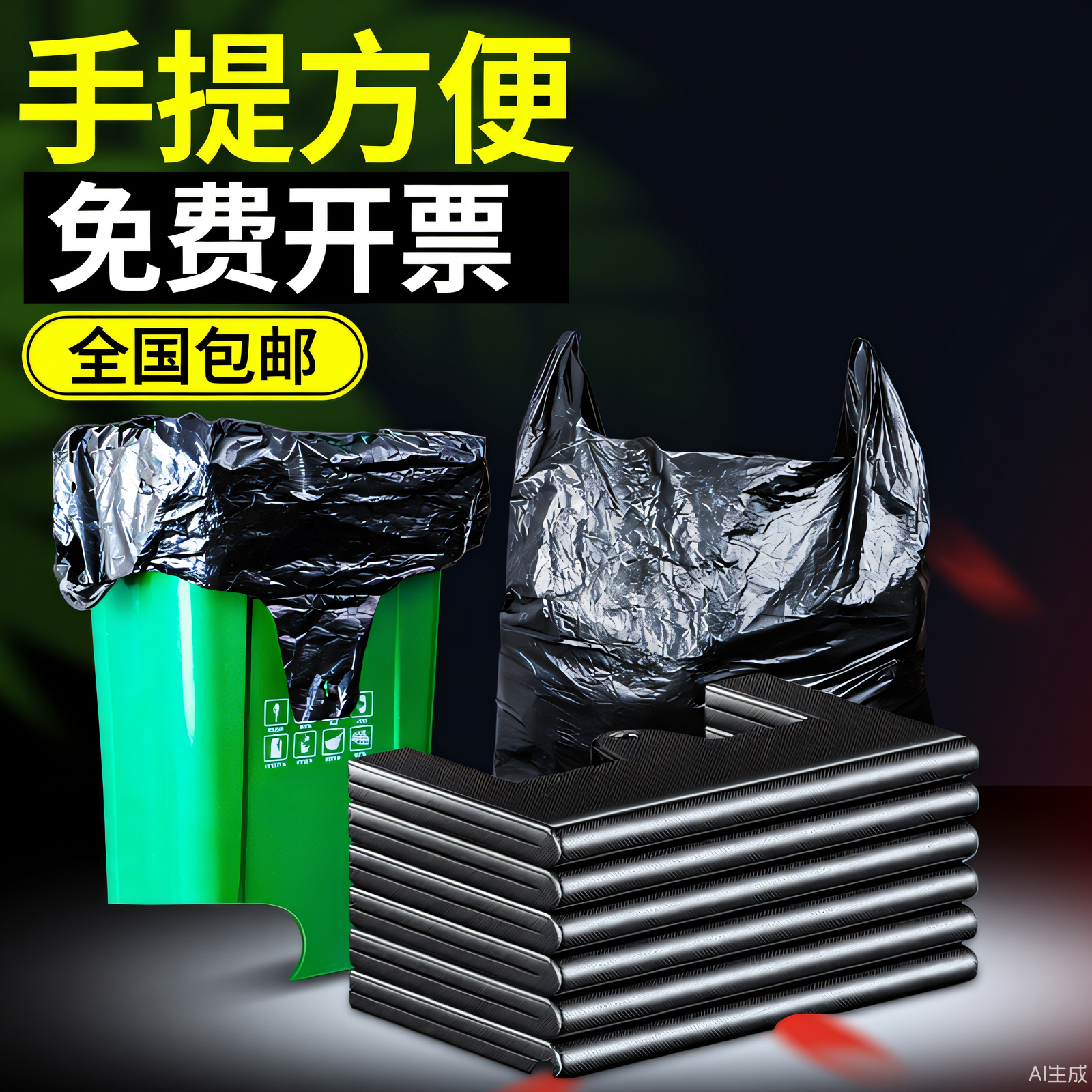 手提垃圾袋家用中号塑料贷拉垃商用加厚黑色大号拉极圾圾桶背心式,家庭/个人清洁工具,家用垃圾袋,淘宝优惠券,粉丝福利购,淘宝优惠卷