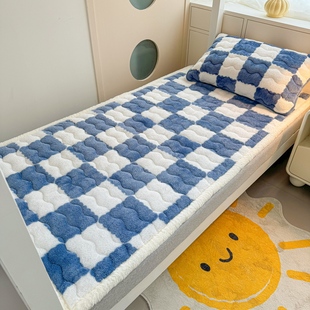 牛奶绒床单床褥垫宿舍单人学生90x190cm铺床冬季珊瑚绒毛毯三件套