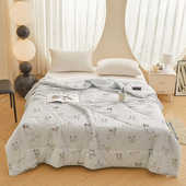 A类冰丝凉感夏被粉色草莓少女夏凉被空调被单双人学生可机洗薄被