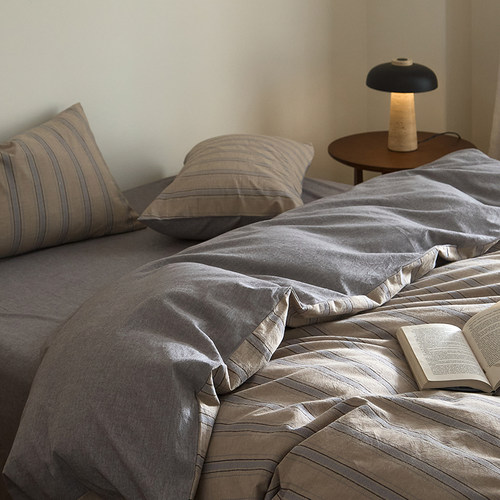 A类全棉水洗棉四件套复古风