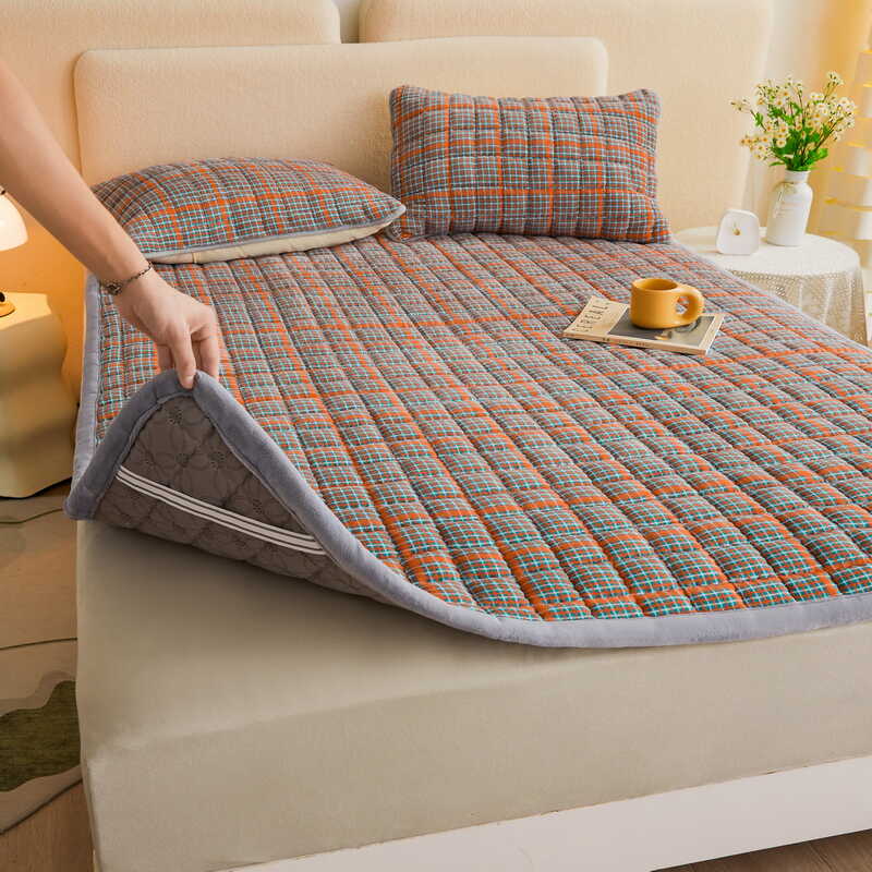 A类牛奶绒床单冬季加绒珊瑚绒毛绒宿舍单人学生夹棉床盖褥炕床垫