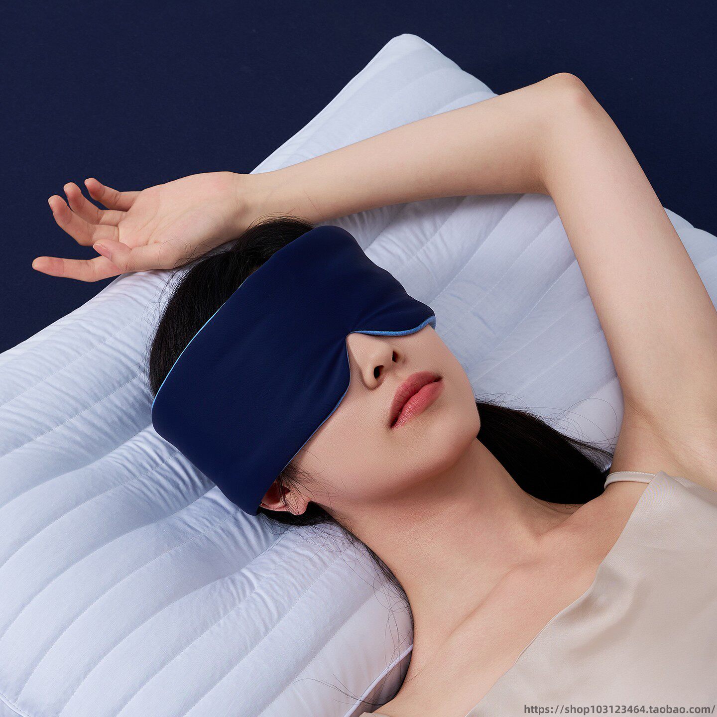 深睡眼罩锦纶遮光眼罩睡眠眼罩魔术贴双面眼罩11x72cm