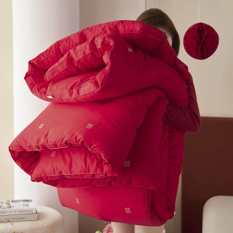 轻奢风纯棉结婚被子喜被陪嫁被芯床上用品新婚送礼秋冬被加厚保暖,床上用品,化纤被,淘宝优惠券,粉丝福利购,淘宝优惠卷