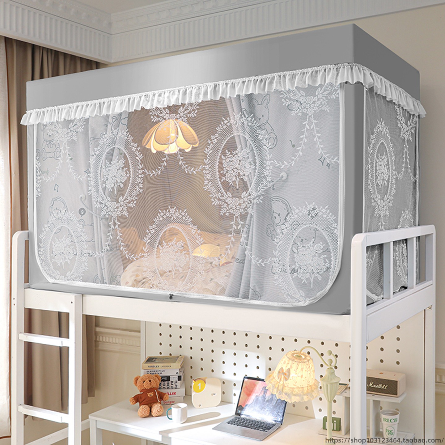 大学生宿舍带蚊帐上铺全包一体式