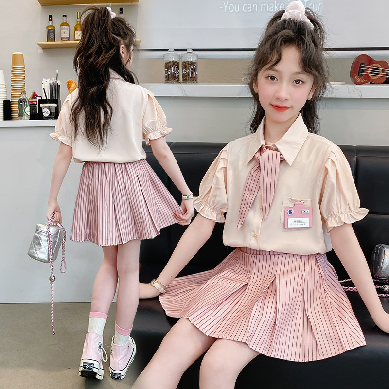 女童jk裙子套装学院风百褶裙