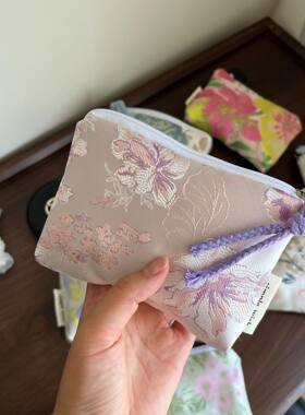 粉豆包 钱包女国风复古卡包 证件收纳包 便携随身包 刺绣清新小众