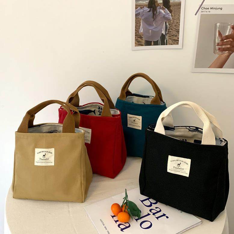 纯色贴布帆布手提包 原创日韩国ins休闲妈咪上班族便当包带饭盒袋,箱包皮具/热销女包/男包,通用款女包,淘宝优惠券,粉丝福利购,淘宝优惠卷