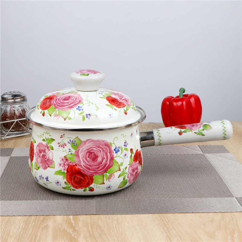 特厚大容量搪瓷不糊底婴儿奶锅