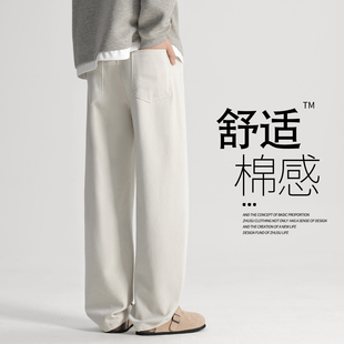 欧洲站抗皱直筒裤春秋裤子男款休闲裤今年流行的爆款男裤秋冬卫裤