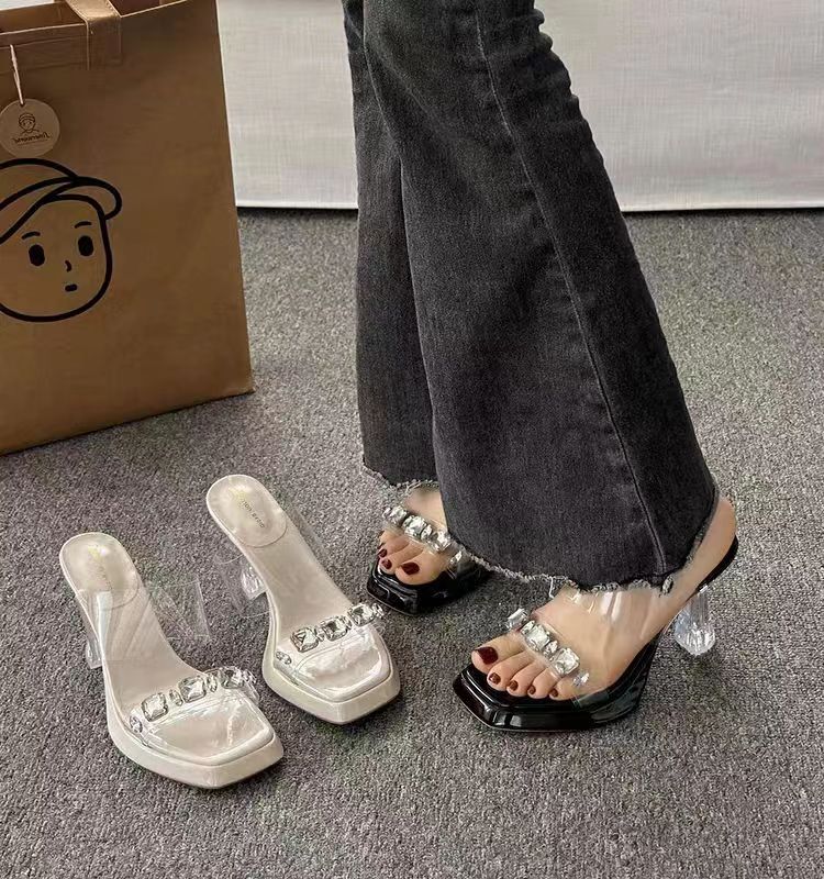 其他PU水晶粗跟超纤皮韩版防水台