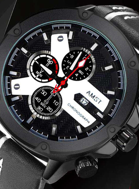 AMST艾美时特新款休闲户外学生手表男士商务运动防水单历腕表3029
