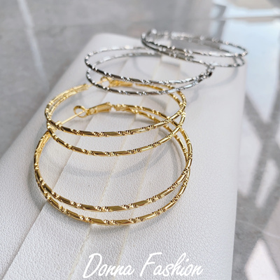 独特冷淡风双环夹层耳圈