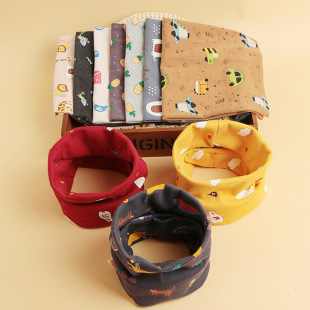 韩版百搭宝宝围巾秋冬薄款纯棉恐龙1-2岁3-5儿童围脖套脖婴儿秋季