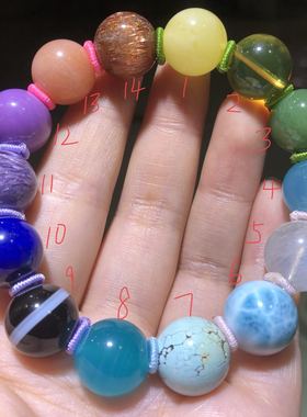 蜜蜡14mm海纹石碧玉diy多宝