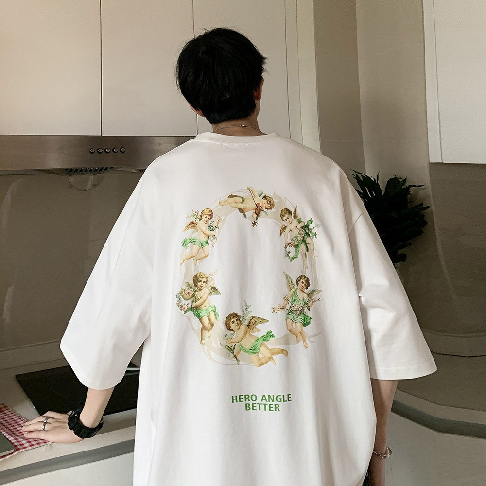 2023夏装新款潮牌字母印花宽松短袖t恤韩版ins半袖上衣T286-P25,男装T恤,电商A486