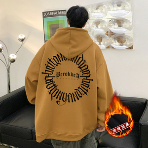 抖音品质 重磅加绒加厚 欧美式嘻哈连帽印花潮流卫衣外套W525-P55图片