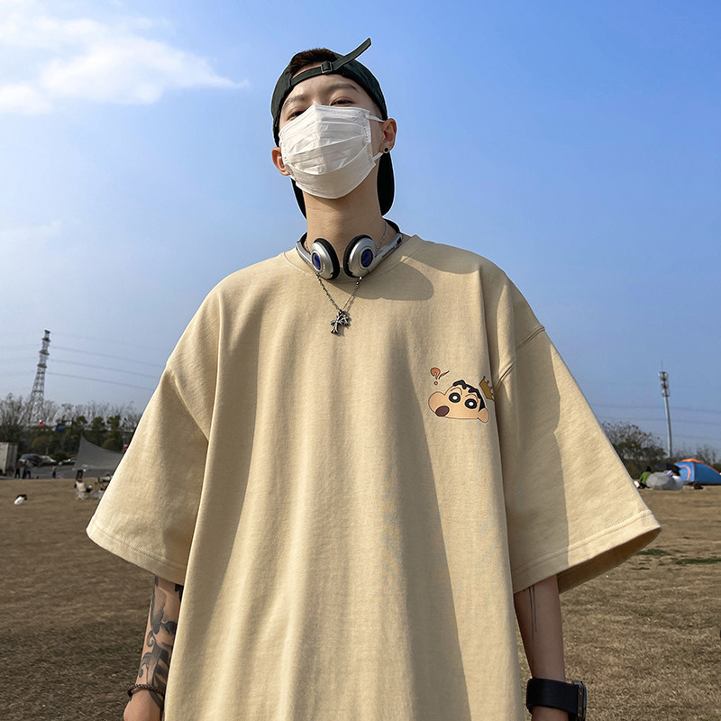日系动漫短袖t恤男夏季中性风情侣上衣服潮牌潮流青少年大码体恤,男装T恤,电商A486