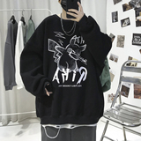 韩版潮流嘻哈ins风卡通印花圆领宽松卫衣外套W119常规P28加绒P37，男装卫衣，电商A486