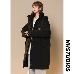 2024冬装新款韩版中长款情侣棉衣外套加厚连帽棉服女 Y1803-P120图片