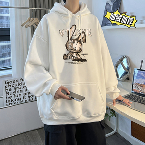 兔年系列 冬装加绒加厚  潮牌卡通宽松连帽印花卫衣外套 W706-P50图片