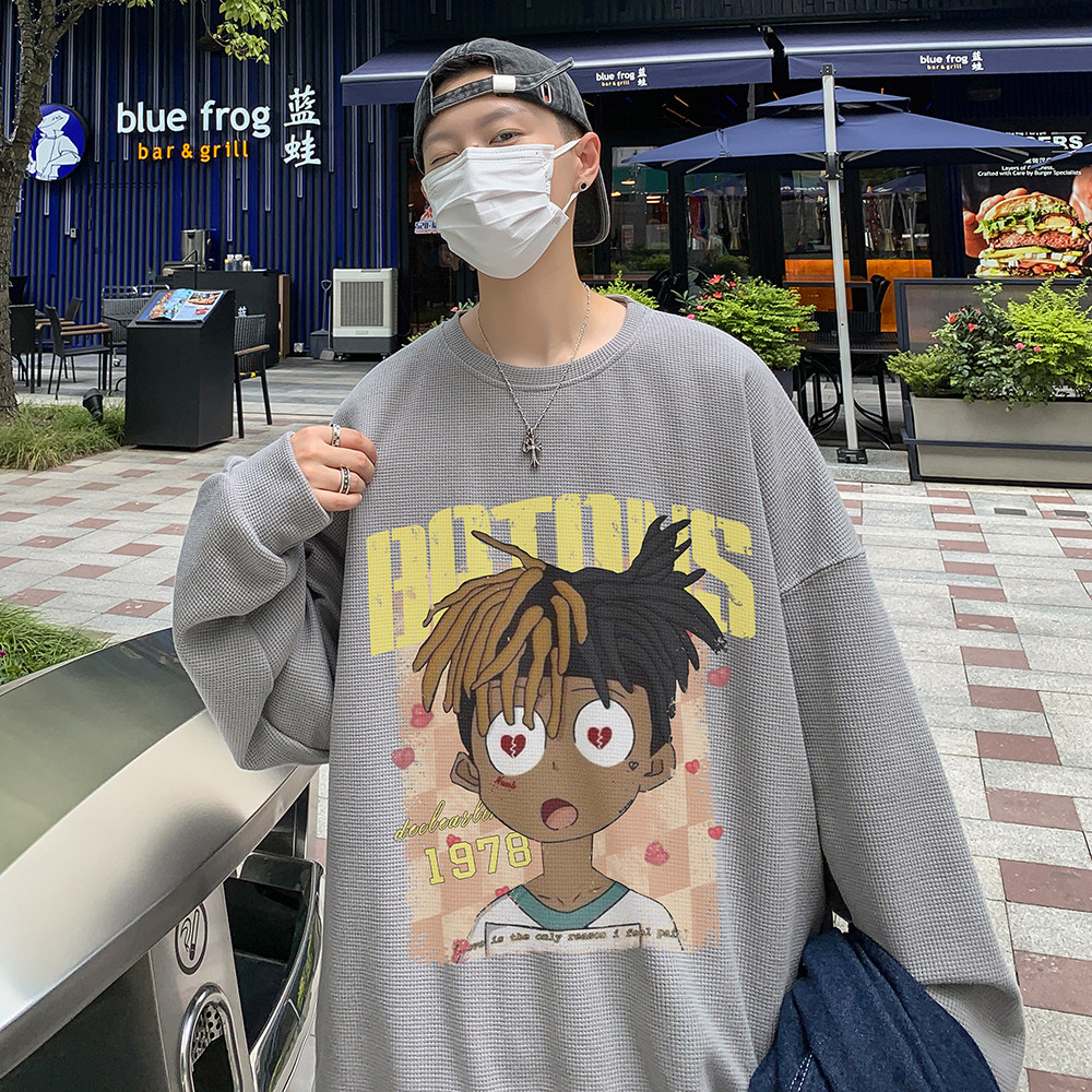 数据超好抖音品质秋装新款美式印花潮流圆领卫衣外套W170-P35,男装卫衣,电商A486